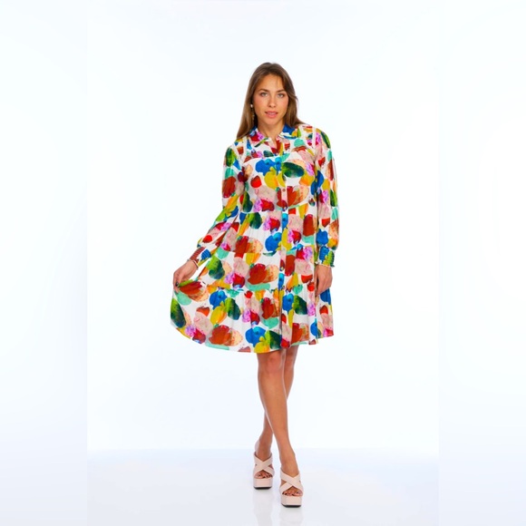 LIOR - ALISHA.D FUSCHIA MULTI COCKTAIL DRESS | VESTA  size Large NWT - Picture 2 of 9